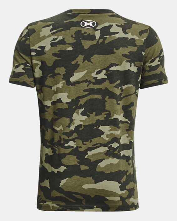 Boys' UA Sportstyle Logo Printed Short Sleeve in Green image number 1